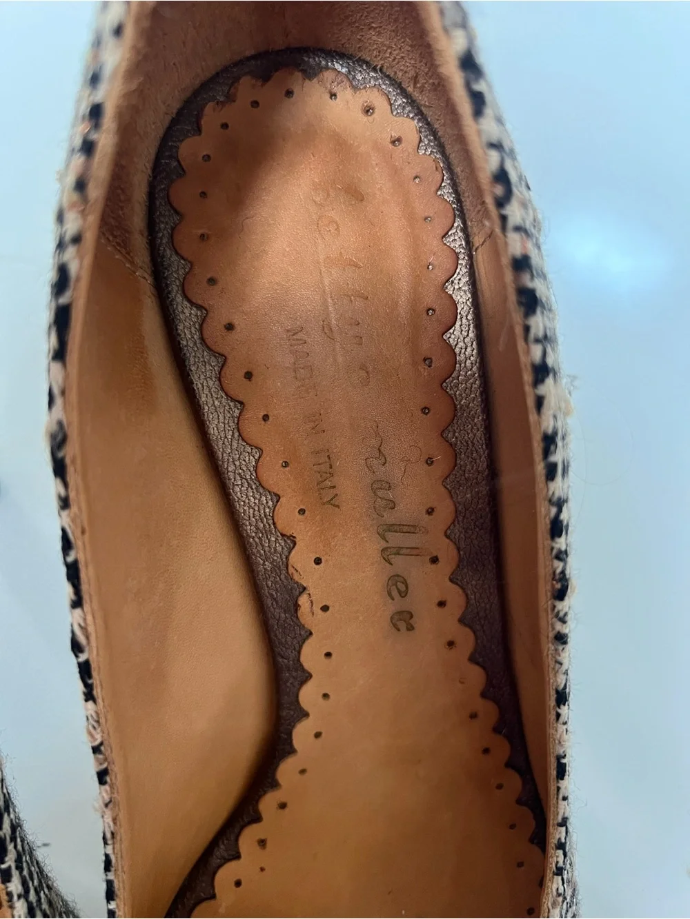 Bettye Muller Italy Tweed Peep Toe Heels EU 37 - Picture 5 of 7